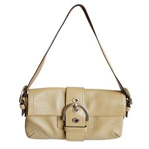 Y2k Coach Soho Flap Shoulder Bag Camel Leather - 8A05